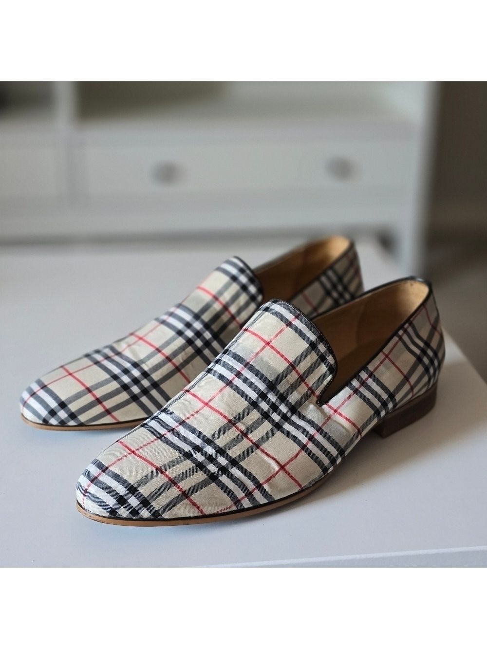 Vintage BURBERRY London Prorsum check pattern loafer size 44